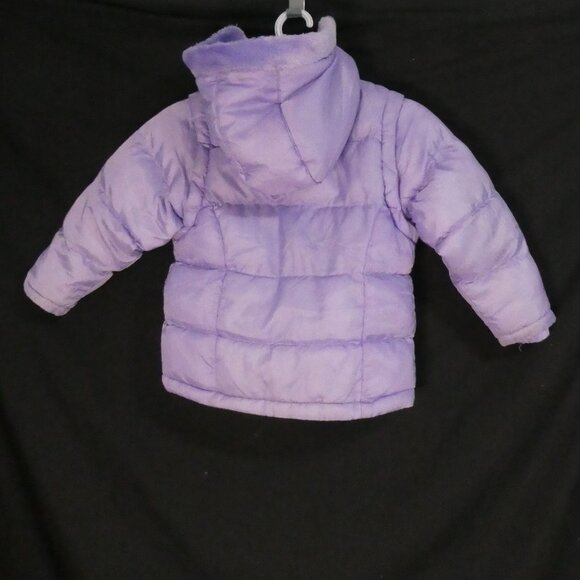 TIMBER OUTERWEAR | size 4 | Purple Fleece Lined Hooded Puffer Jacket / Vest - Picture 4 of 16